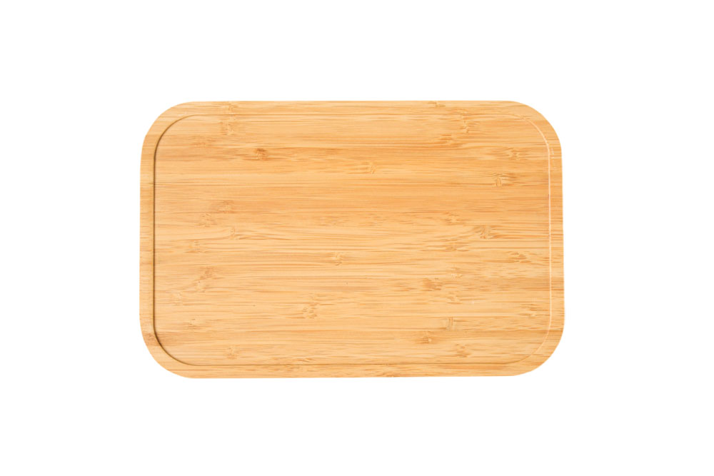 Top view of rectangular bamboo lid – smooth surface with natural grain, sustainable replacement lid