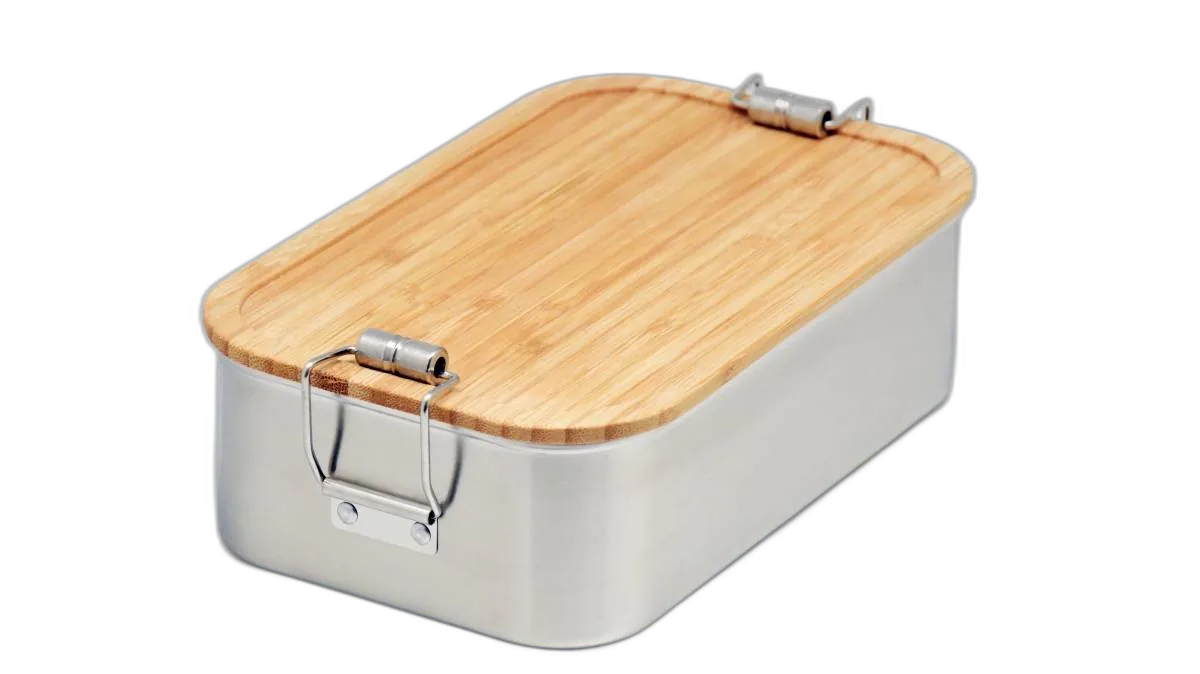 Stainless steel Lunchbox "Junglepicknick" with Bamboo-lid