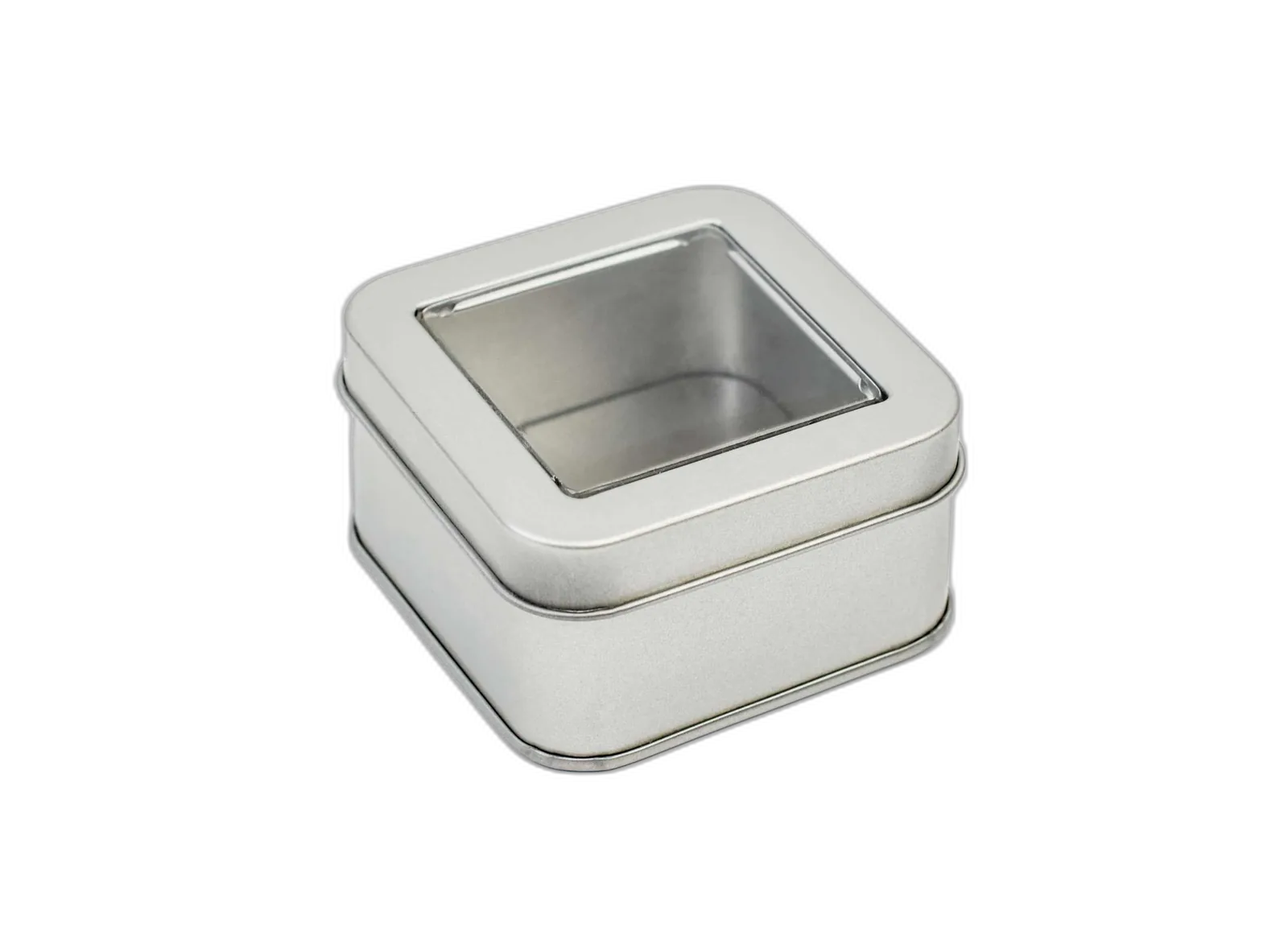 chocolate tin box with viewing window