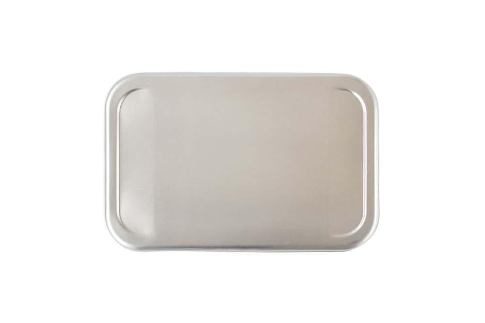 Top view Rectangular stainless steel lid – high-quality replacement lid made of brushed stainless steel