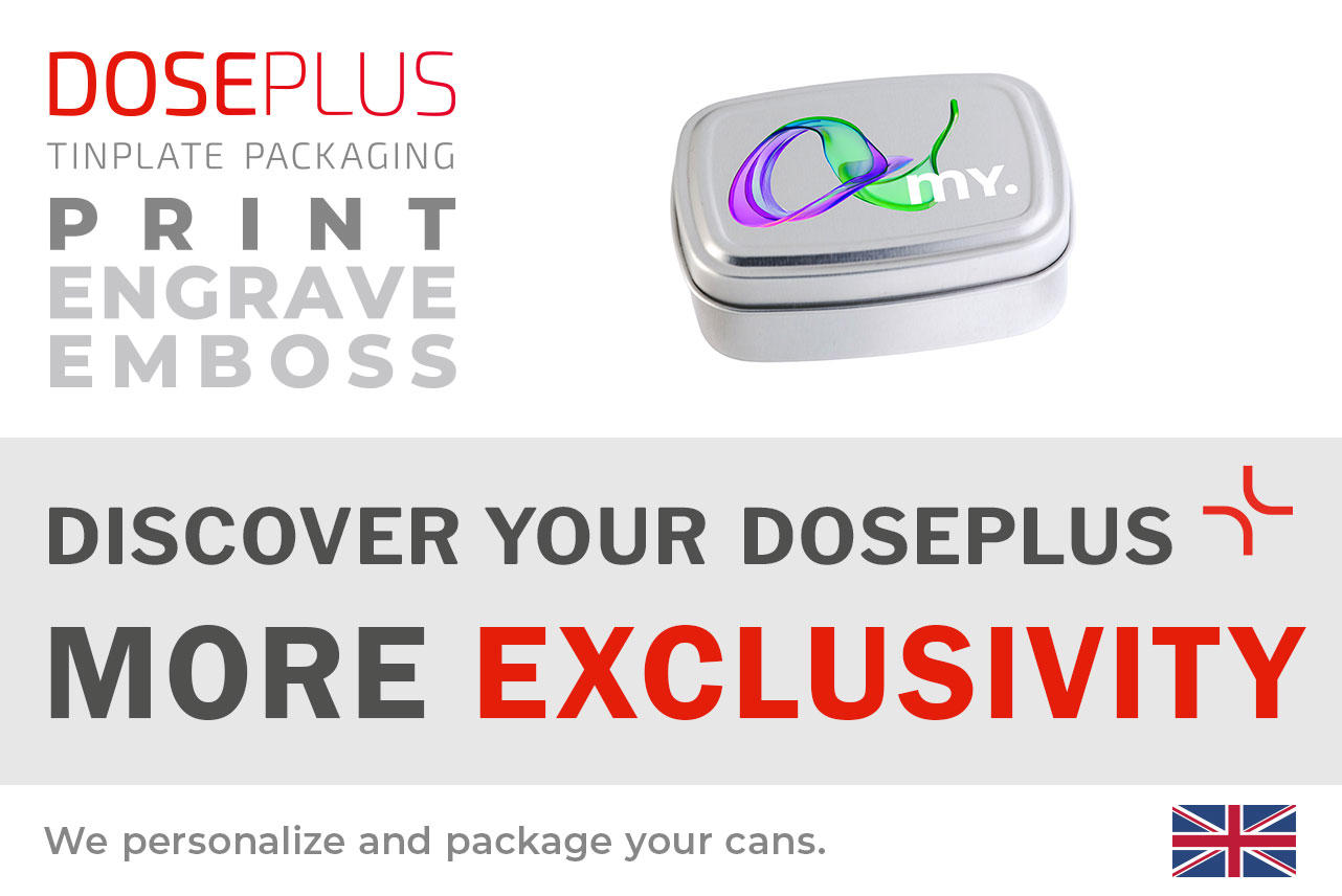 Doseplus aluminium cream tin DSS-010 – banner: Discover your Doseplus, more exclusivity. Durable metal container for skincare and cosmetics.