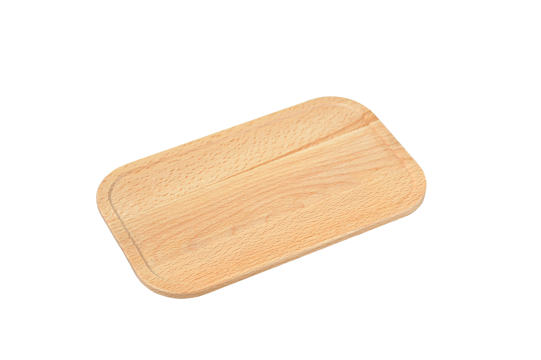 Rechteckiger Buchendeckel für Lunchbox – Ersatzdeckel aus hellem Buchenholz auf weißem Hintergrund