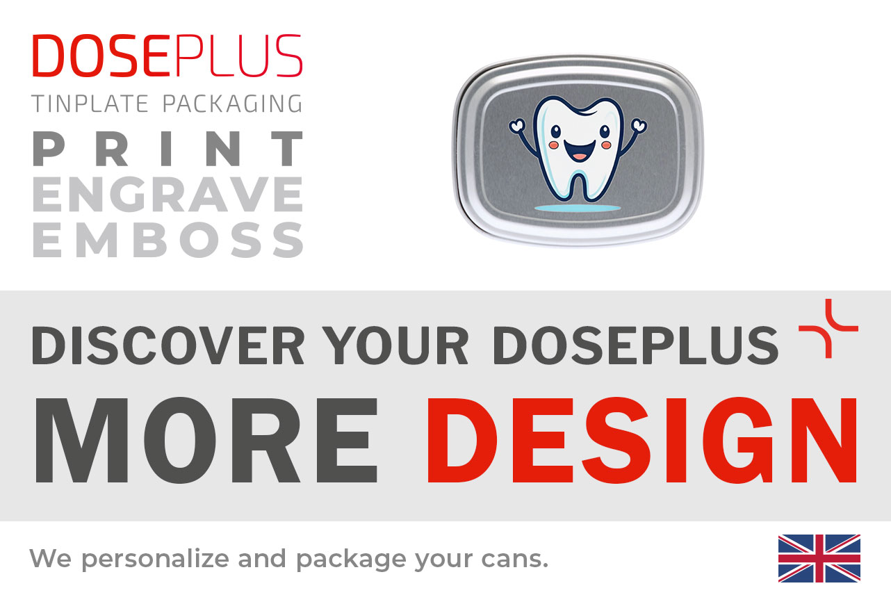 Doseplus aluminium cream tin DSS-005 – banner: Discover your Doseplus, more design. Premium metal container for skincare and cosmetics.