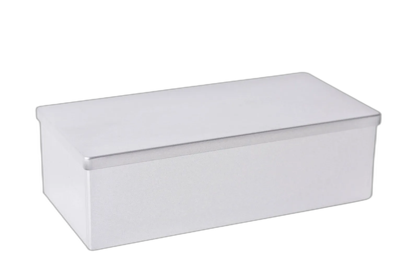 silver matte metal gift tin