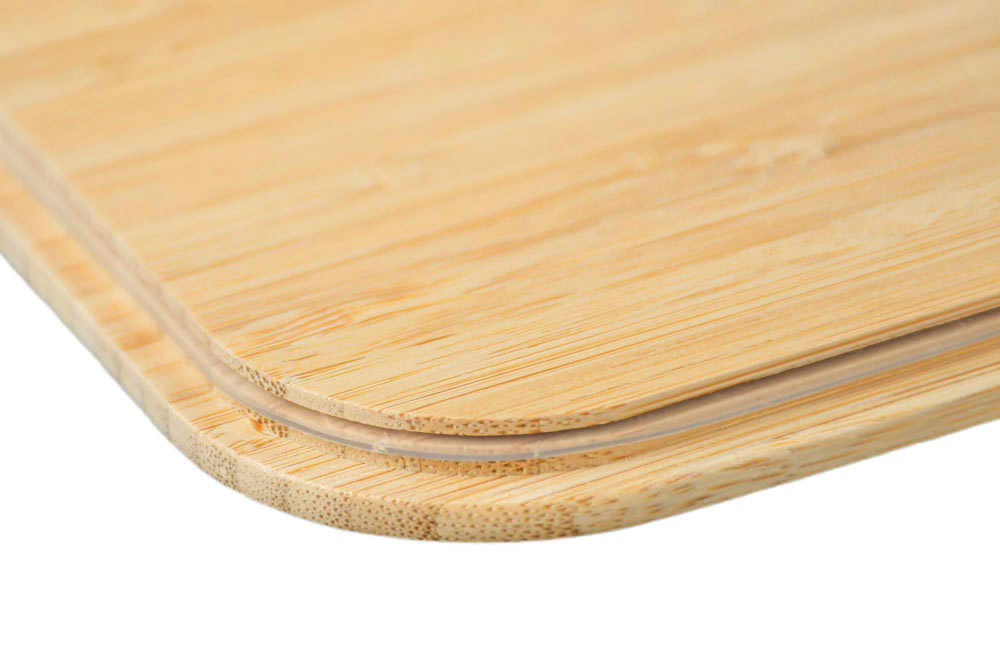 Close-up view of bamboo lid – rounded edge and natural grain, high-quality replacement lid