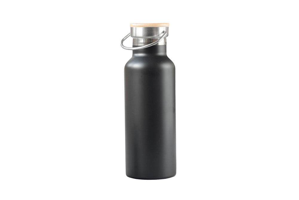 stainless steel bottle with bamboo lid