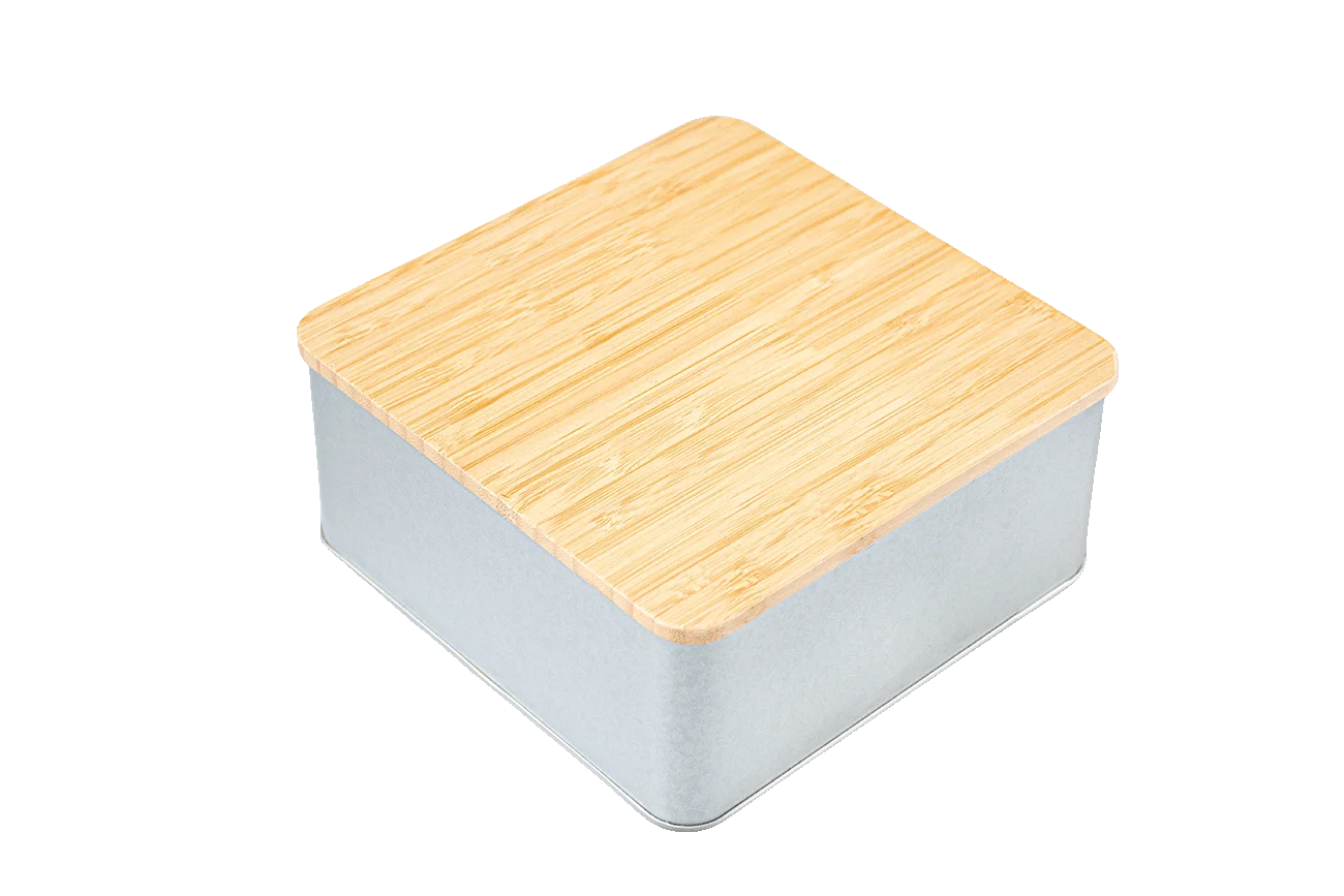 cookie tin with bamboo lid