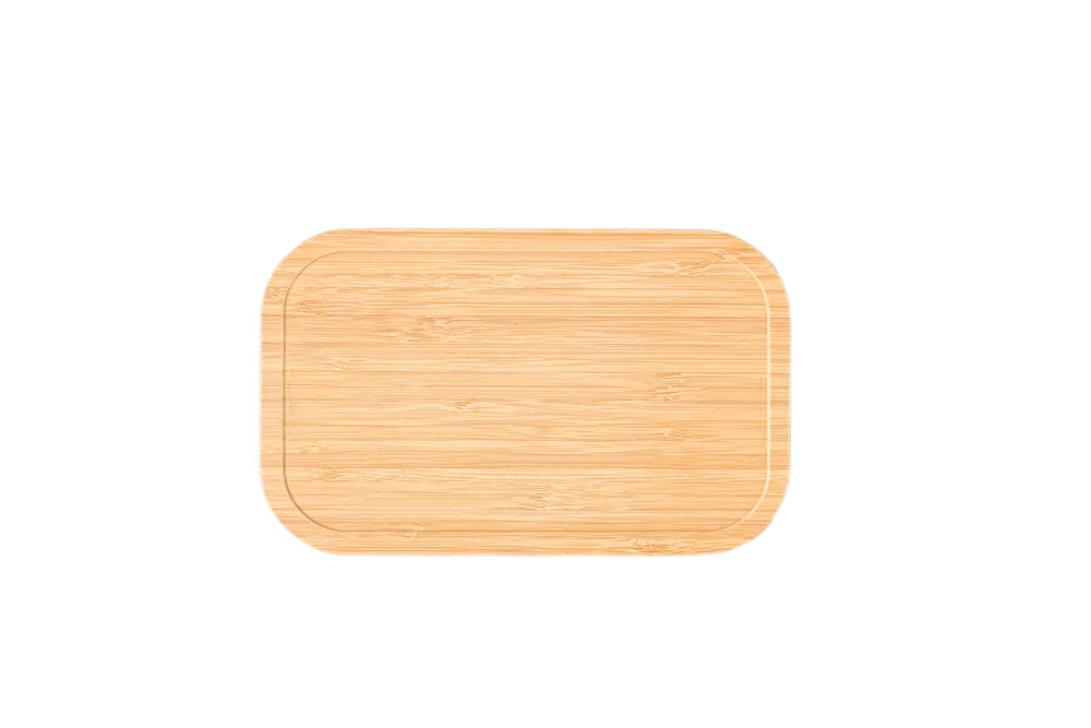 Top view of small rectangular bamboo lid – precisely manufactured replacement lid made of sustainable bamboo