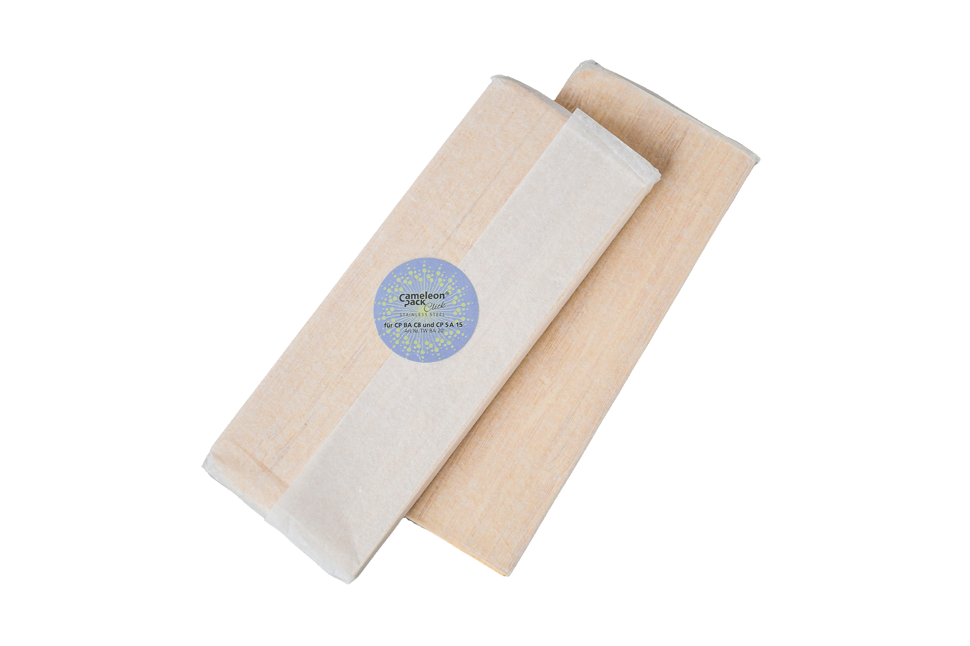 Draufsicht verpackter Bambus-Divider, flexibel einsetzbar für Edelstahl-Lunchbox CP BA C8