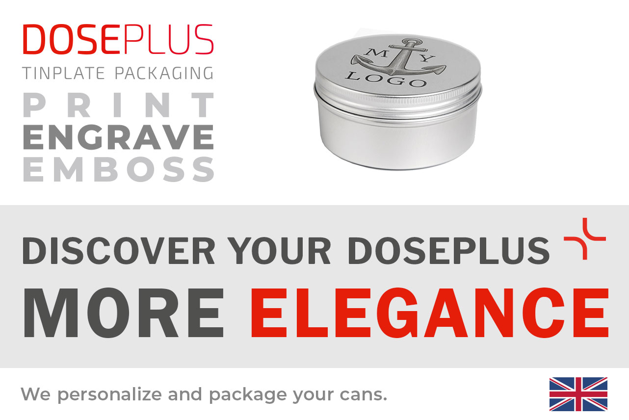 Doseplus aluminium soap tin DSS 060 – banner: Discover your Doseplus, more elegance. Premium metal soap container for bathroom and skincare.