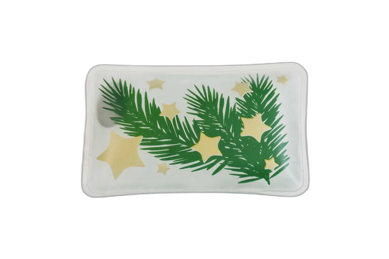 Festive Hand Warmer – Reusable Heat Pack with Fir Branch & Stars