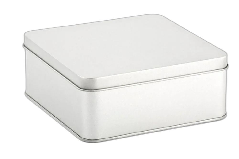 square tin box with slip lid