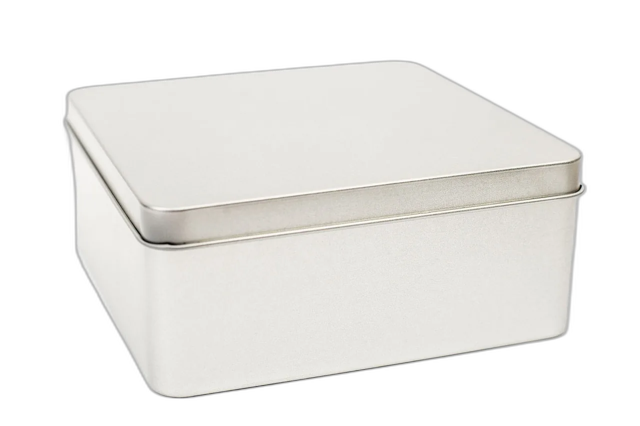 square tin box